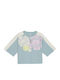 Kids Short-sleeved Light Blue Crop Top Graphic
