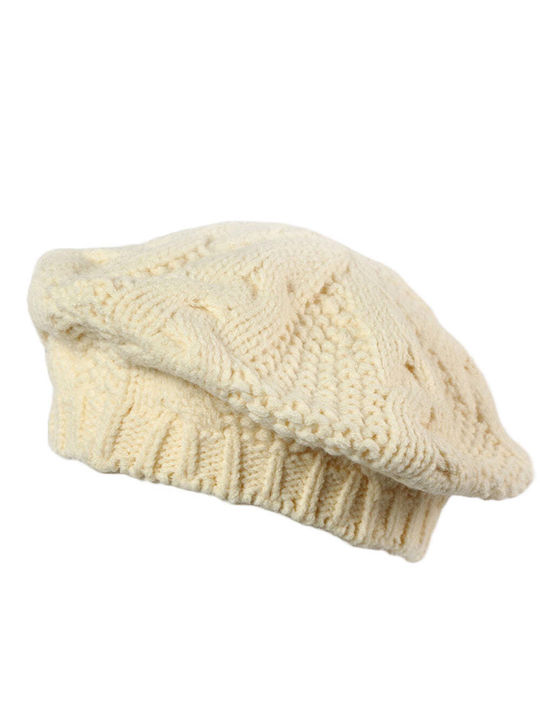 Achilleas Accessories Knitted Women's Beret Hat Beige