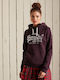 VINTAGE LOGO Women's Sweatshirt Hooded Rich Deep Burgundy
