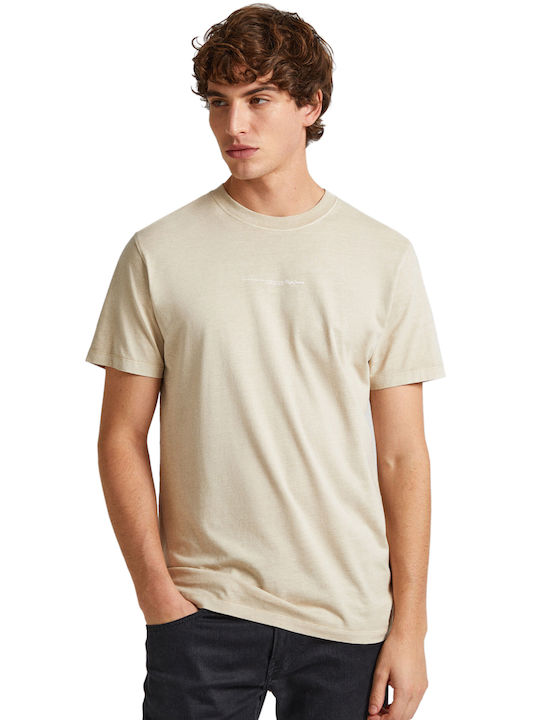 Pepe Jeans Men's Short Sleeve Blouse Beige