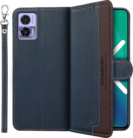 Khazneh Book Piele artificială Albastru (Motorola Edge 30 Neo 5G)