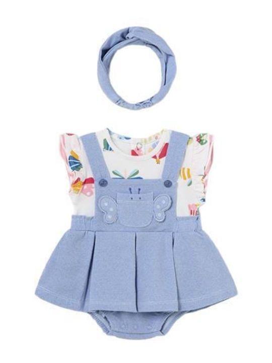 Mayoral Butterfly Babystrampler Ärmellos mit Zubehör Light Blue