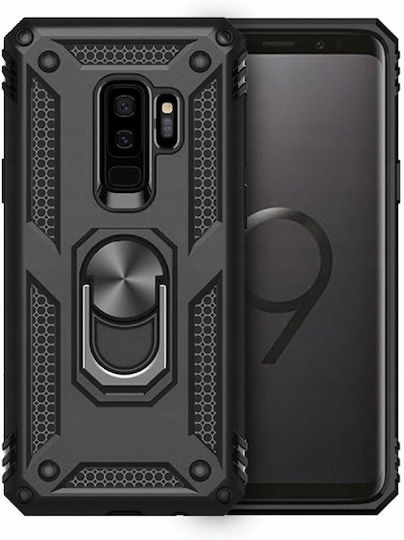 Erbord Umschlag Rückseite Metallisch Schwarz (Galaxy S9+)