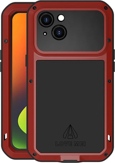 Love Mei Umschlag Rückseite Metallisch Rot (iPhone 14)