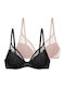 Bra with Light Padding Underwire Black/Beige