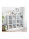 Floor-standing Living Room Display Cabinet made of Particleboard with Glass White 136x37x109cm