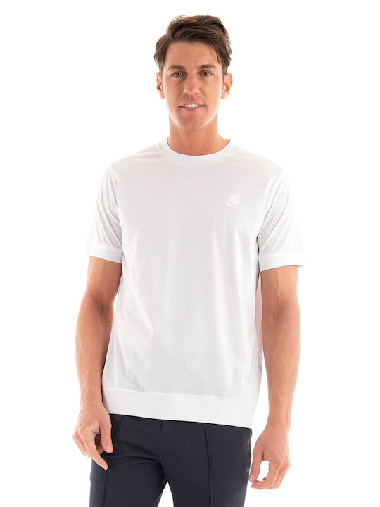Karl Lagerfeld Crewneck Ανδρικό T-shirt Κοντομάνικο Άσπρο