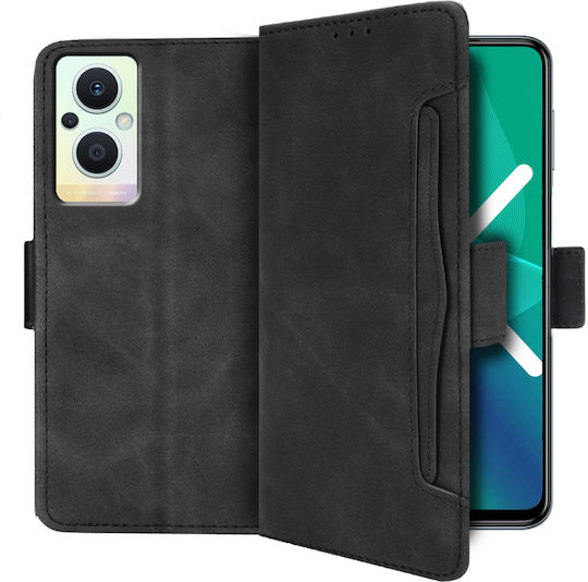 Book Δερματίνης / Πλαστικό / Σιλικόνης Μαύρο (Oppo Reno7 Lite)