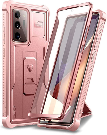 Dexnor 360 Vollschutz Set mit Glas Rosa (Galaxy Note 20 Ultra)