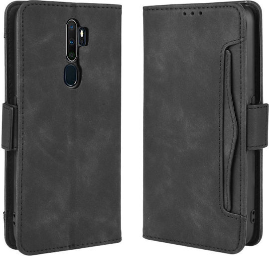 Oppo Buchen Sie Synthetisches Leder / Kunststoff / Silikon Schwarz (Oppo A9 2020, Oppo A5 2020)