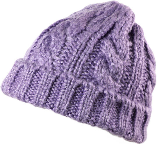 Beanie Unisex Beanie Gestrickt in Flieder Farbe