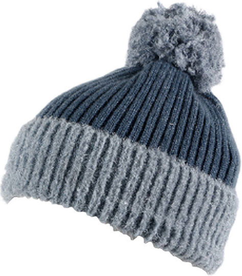 Pom Pom Beanie Unisex Beanie Gestrickt in Blau Farbe