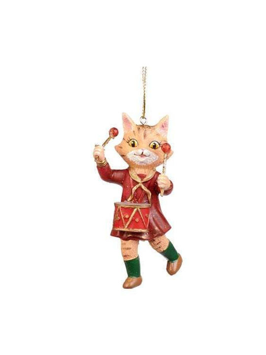 With drum 9cm Mo Hanging Cat Ornament