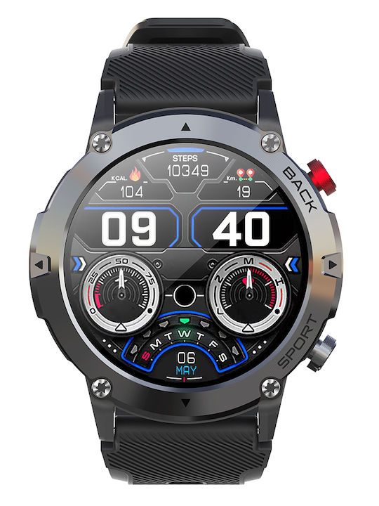 iSEN C21 Pro Smartwatch με Παλμογράφο (Μαύρο) Skroutz.gr
