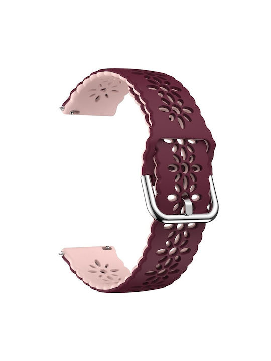 Лента за носене Силикон Бордо (Самсунг Гиър СпортApple Watch 38/40/41ммVivomove HR - Вивомув ХР)