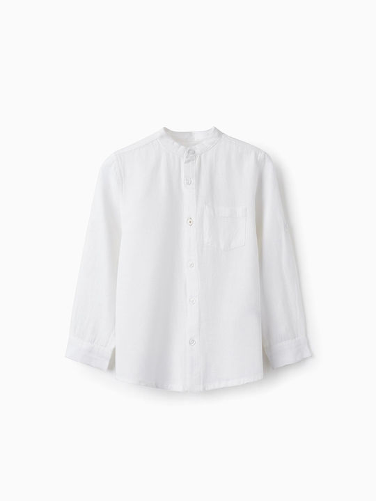 Zippy Kids Linen Shirt White