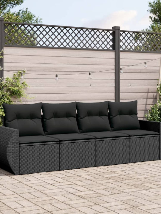 Canapea Cu Patru Locuri De Exterior Din Rattan Cu Perne 55x55x69cm