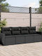 Canapea Cu Patru Locuri De Exterior Din Rattan Cu Perne 55x55x69cm