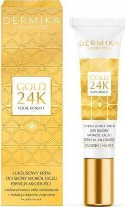 Dermika Златен 24K Total Benefit Околоочен Крем за Против Стареене и Хидратация 15мл