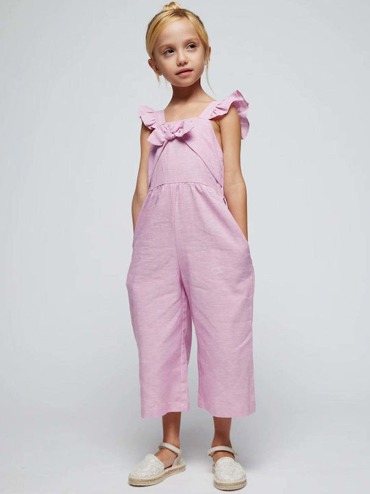 Mayoral Kids Linen Jumpsuit Lilac