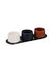 Secret de Gourmet Ceramic Dessert Divided Serving Plate with 3 Slots Black Ø6.5cmxY10.5cm 7x31x10.5cm 4pcs