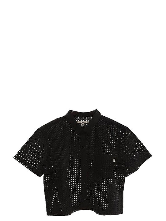 Vans Women's Polka Dot Short Sleeve Shirt Black (Black)