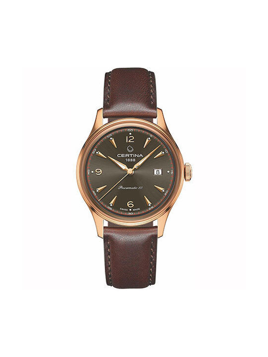 Certina Watch Automatic with Brown Leather Strap