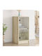 Wall Living Room Display Cabinet made of Particleboard with Glass Sonoma Oak 35x37x75.5cm