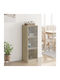 Wall Living Room Display Cabinet made of Particleboard with Glass Sonoma Oak 35x37x109cm