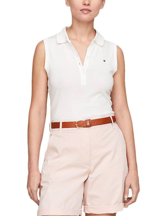 Tommy Hilfiger Women's Polo Shirt Sleeveless White