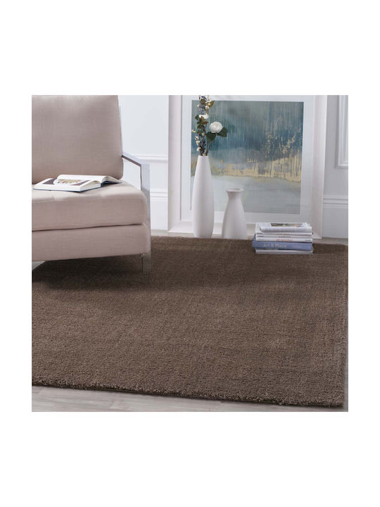 Saray Home Velvet Teppich Rechteckig Zottelig Coffee