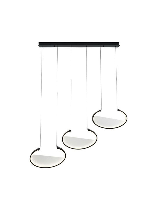 Viokef Pendant Light Black LED with Warm White Light Rail 117x20cm