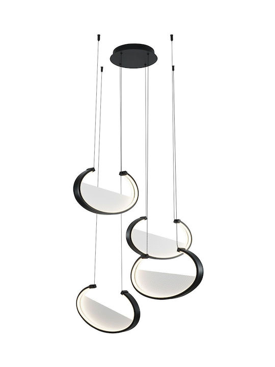 Viokef Adjustable Pendant Light Black LED with Warm White Light Rail 75x120cm