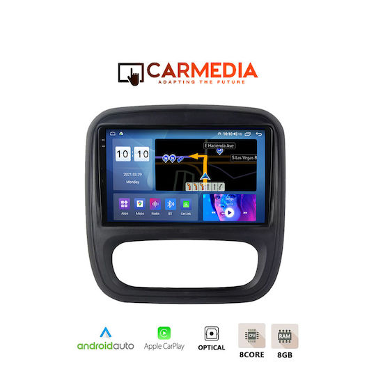 Carmedia Car Audio System for Opel Vivaro Fiat Talento Renault Trafic Nissan NV300 2014+ (Bluetooth/USB/WiFi/GPS/Apple-Carplay/Android-Auto) with Touch Screen 9.5"