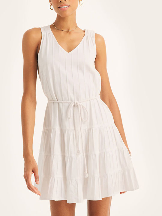 Nautica Mini Dress with Ruffle White