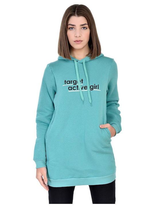 Target Women's Blouse Dress Long Sleeve with Hood Turquoise
