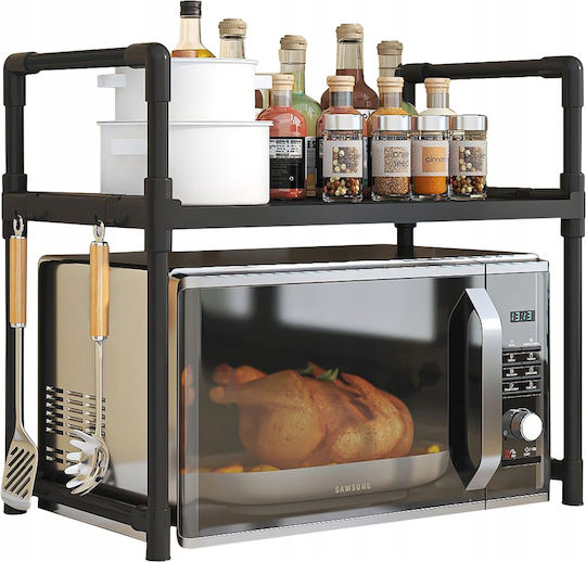 Βάση για Φούρνο Μικροκυμάτων Μεταλλική 48x32x49εκ. Μαύρη