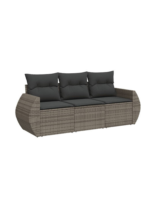 vidaXL Tree-Seater Outdoor Sofa Rattan with Cus...