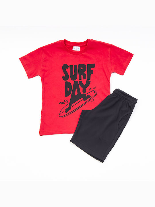 Trax Kids Set with Shorts Summer 2pcs Red Surf Day