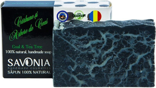 Savonia Baton de săpun pentru Corpul Cărbune și arbore de ceai 90gr