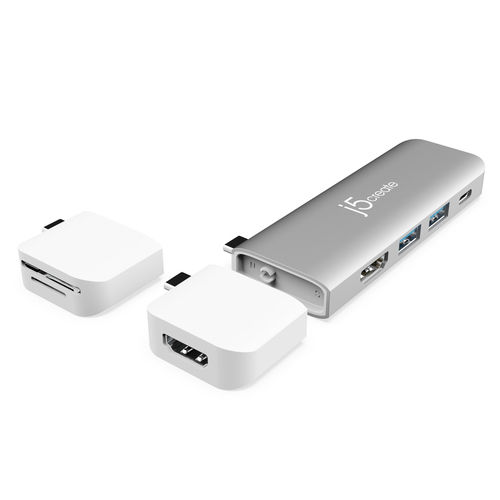J5create Ultradrive Kit USB-C Докинг станция с HDMI 4K PD Сребрист