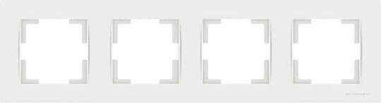 Mutlusan Rita Switch Frame 4 Positions Horizontal Installation in White Color 01194
