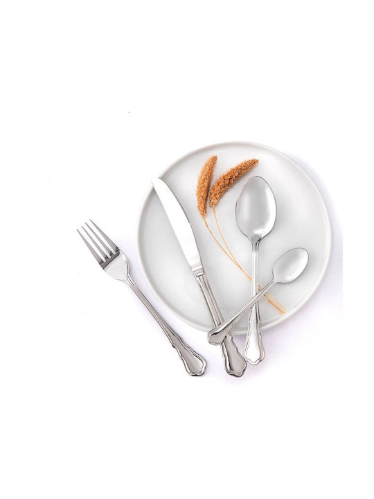 SP Tableware Σετ Μαχαιροπίρουνα Ανοξείδωτα Ασημί 24τμχ