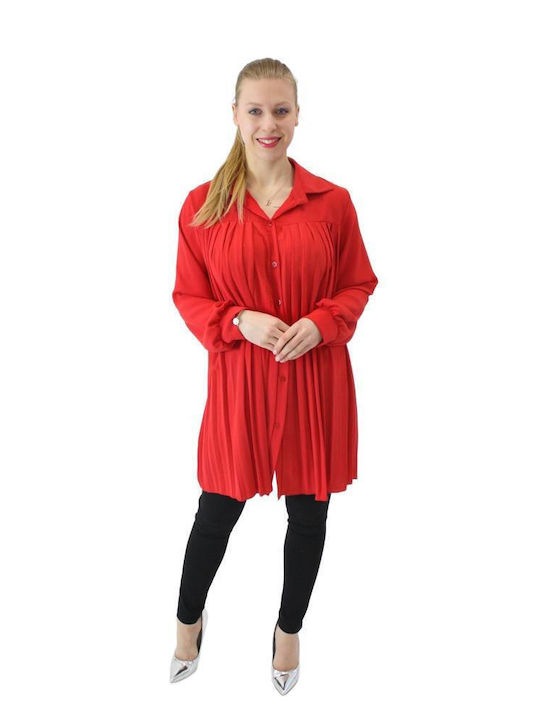 Brak Midi Φόρεμα Κόκκινο