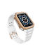 Hurtel Каишка Силикон Gold/White (Apple Watch 7, Apple Watch SE)