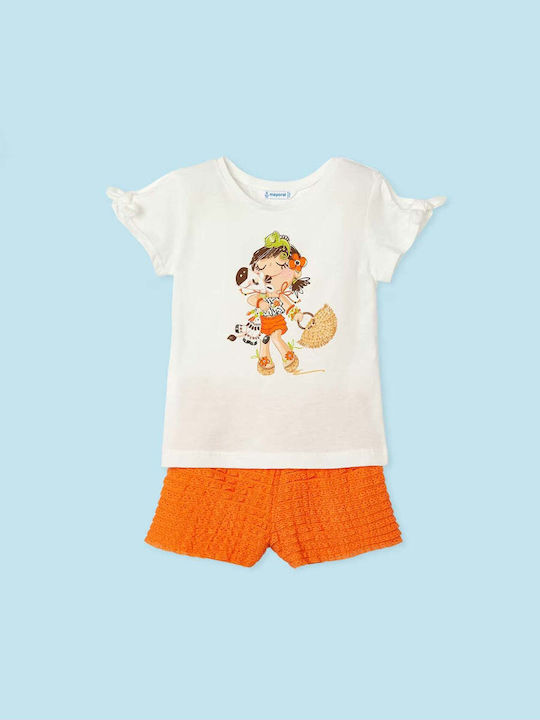 Mayoral Kinderkleidung Set mit Shorts Sommer 2Stück Orange