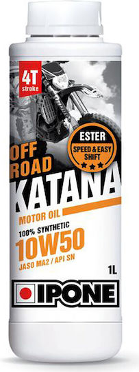 Ipone Katana Off Road 100% 10W-50 Λάδι Μοτοσυκλέτας για Τετράχρονους Κινητήρες 1lt