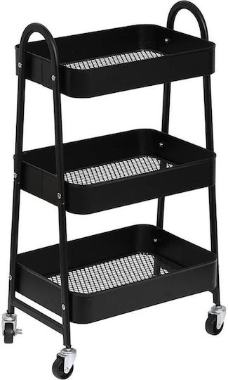 Atmosphera Raft De Bucătărie Metalic Cu 3 Locuri Negru 43x31x79cm