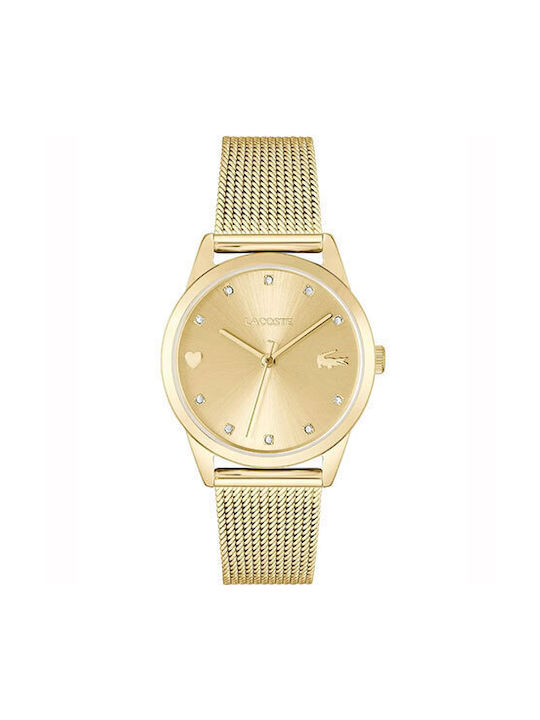 Lacoste Ladies Uhr mit Gold Metallarmband