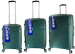 RCM Travel Bags Green with 4 Wheels Set 3pcs